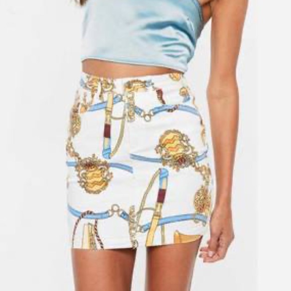missguided printed mini skirt sz 4